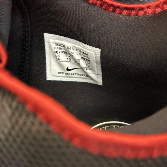 Nike Air Full Length Strobel Zip Basketball Sneakers Trainers Black Red Mens 14 - Picture 4 of 5